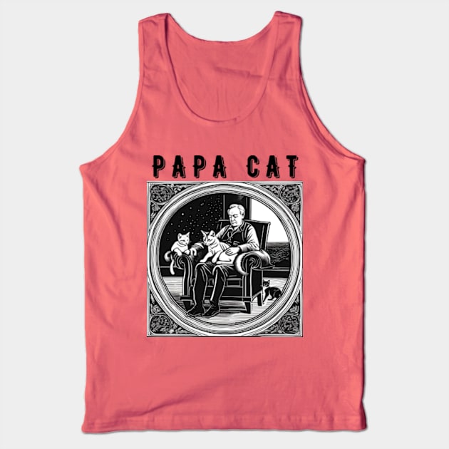 Papa Cat - Cat Lover Tank Top by Desert Owl Designs